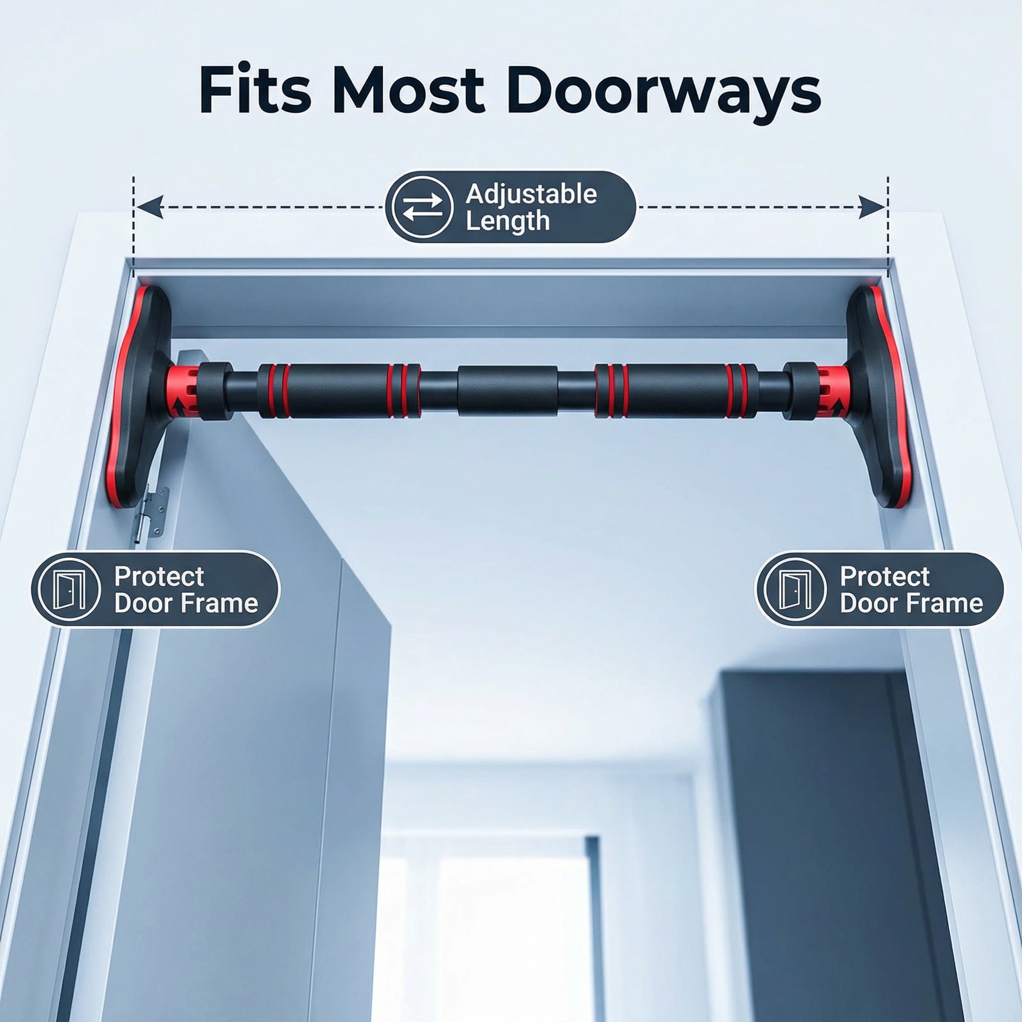 Door Pull Up Bar No Screw - عارضة سحب متعددة الوظائف للباب لتمارين
