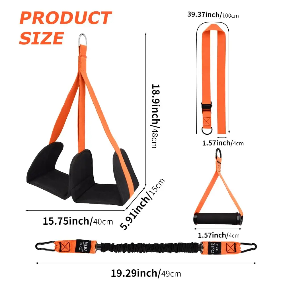 Resistance Bands Set With Handles - مجموعة أربطة المساعدة للسحب، حزام مقاومة