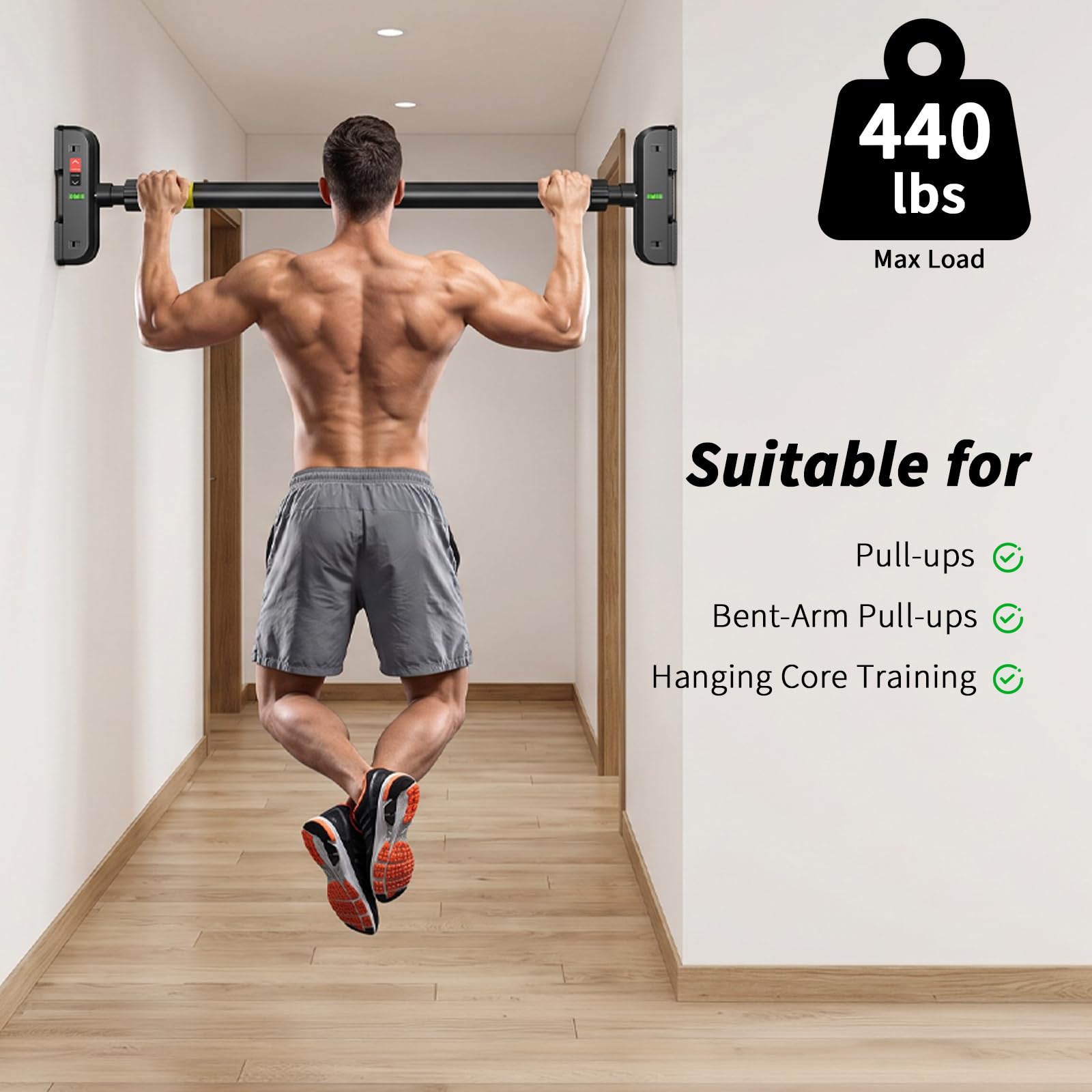 Door Pull Up Bar No Screw - عارضة تمارين للباب، عارضة رفع الأثقال