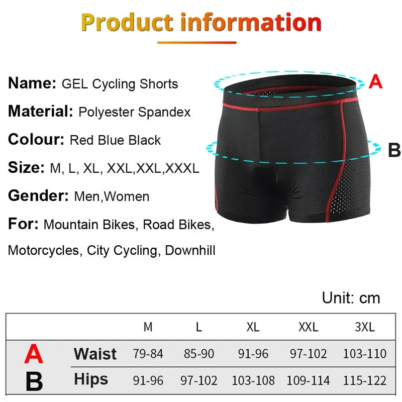 شورت ركوب الدراجات الجبلية للر - مراجعة Padded Cycling Shorts 5D Gel وسعره