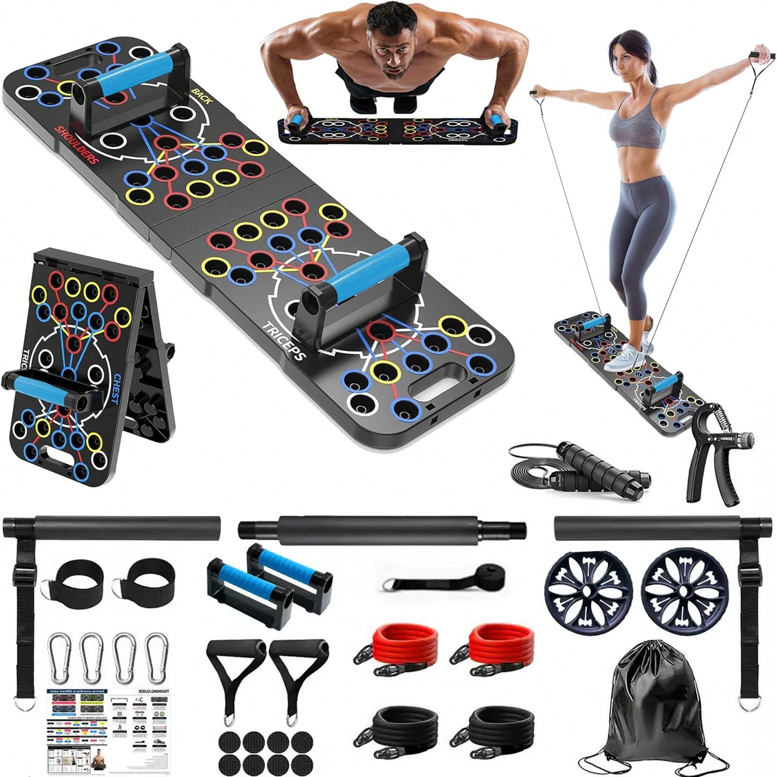 نظام لوح تمارين الضغط القابل ل - مراجعة Push Up Board Foldable Multi Function وسعره