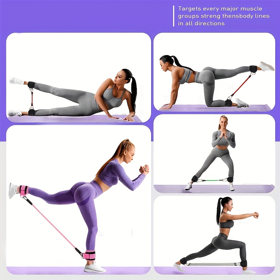 5 قطع من أربطة مقاومة الكاحل،  - مراجعة Pilates Bar Kit With Resistance Bands وسعره