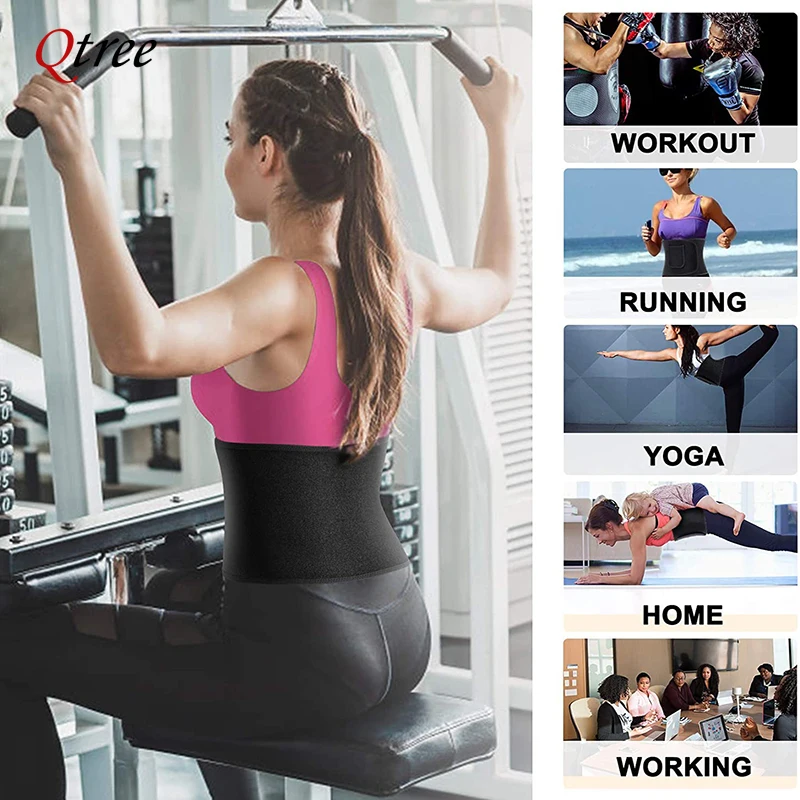 Qtree مشد للخصر محدد شكل الجسم - مراجعة Sweat Waist Trainer Belt Neoprene وسعره