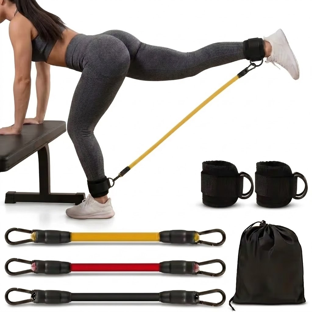 مجموعة أربطة مقاومة للكاحل مكو - مراجعة Resistance Bands Set With Handles وسعره