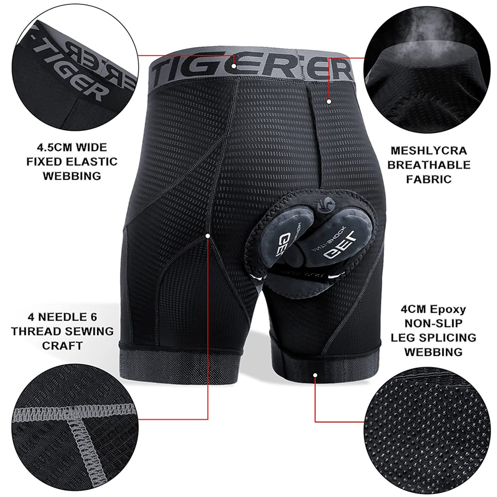 X-TIGER شورت داخلي لركوب الدرا - مراجعة Padded Cycling Shorts 5D Gel وسعره