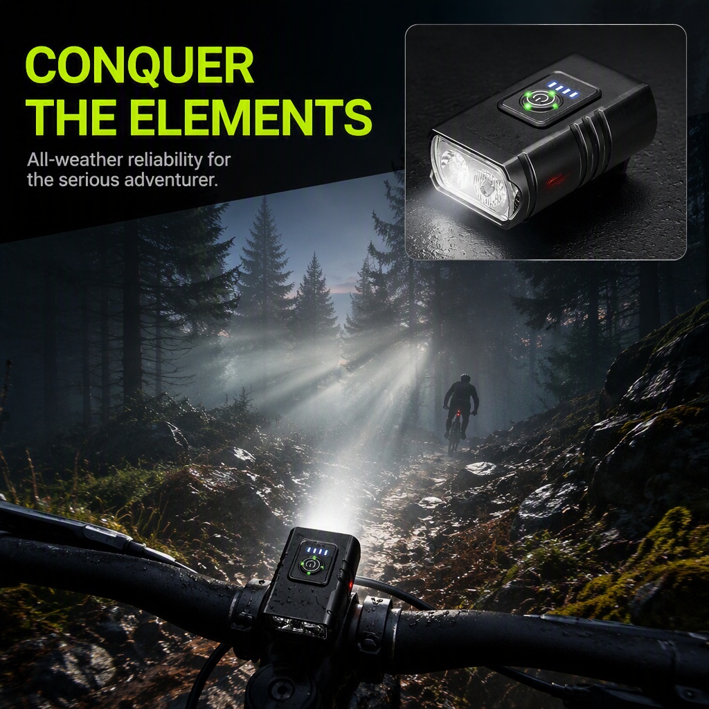 ضوء دراجة قابل للشحن عبر USB،  - مراجعة Rechargeable Bicycle Headlight 1000 Lumen وسعره