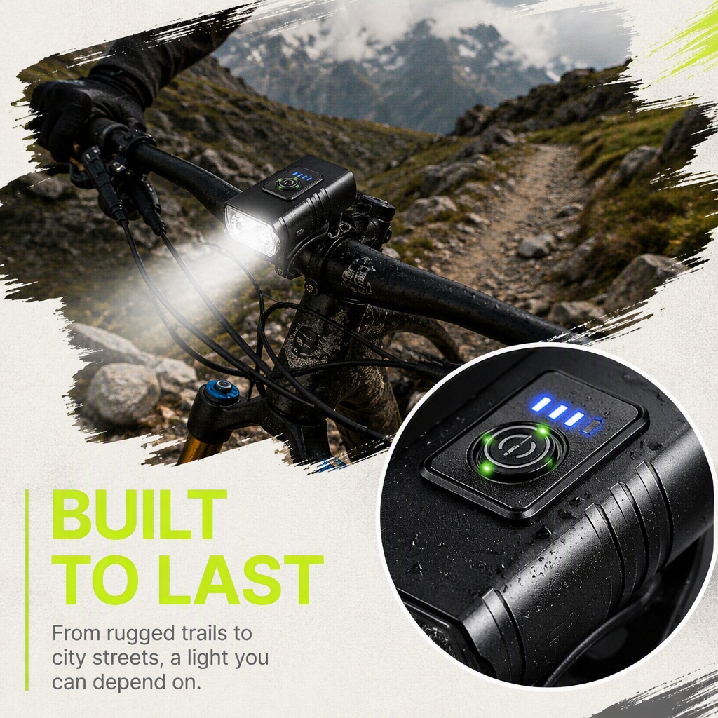 ضوء دراجة قابل للشحن عبر USB،  - مراجعة Rechargeable Bicycle Headlight 1000 Lumen وسعره