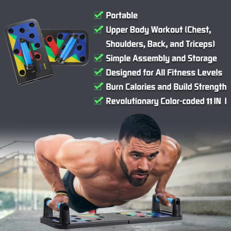 لوح رفع قابل للطي 9 في 1، معدا - مراجعة Push Up Board Foldable Multi Function وسعره