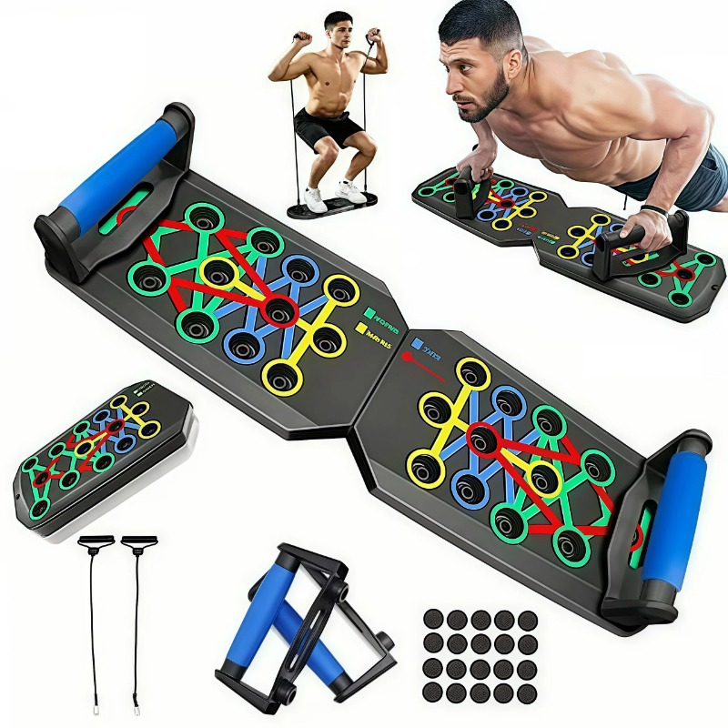 لوح تمارين قابل للطي مع أربطة  - مراجعة Push Up Board Foldable Multi Function وسعره
